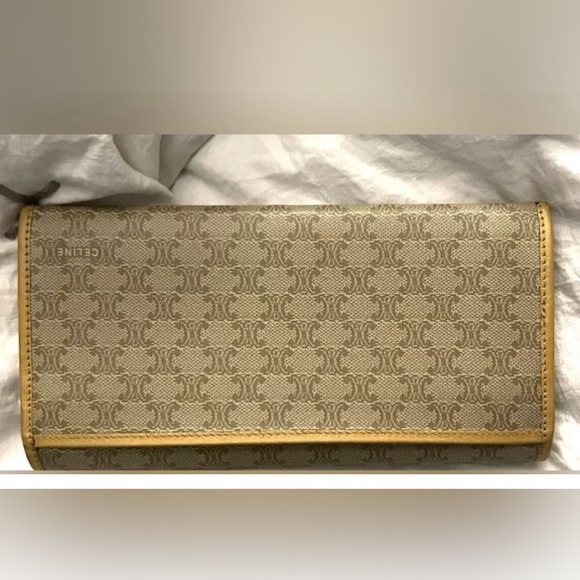 Celine Triomphe Wallet Womens Billfold Bi-fold Change Purse ID Holder Checkbook - Picture 10 of 16